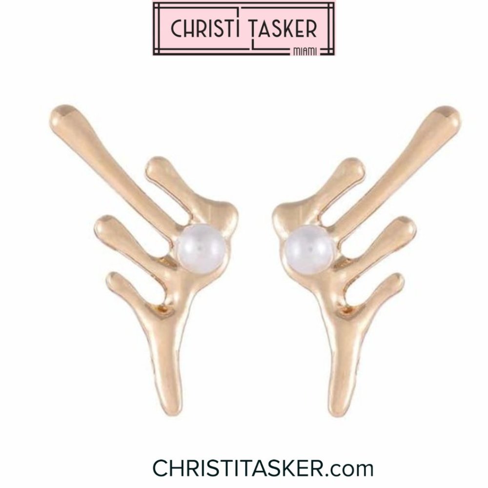 Pearly Paint Dripping Earrings | Designer Earrings